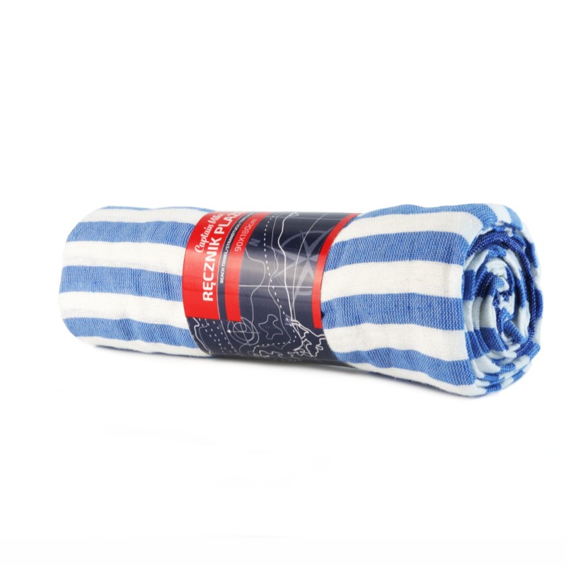 Ręcznik plażowy fouta, do sauny bawełna 90x180 Captain Mike