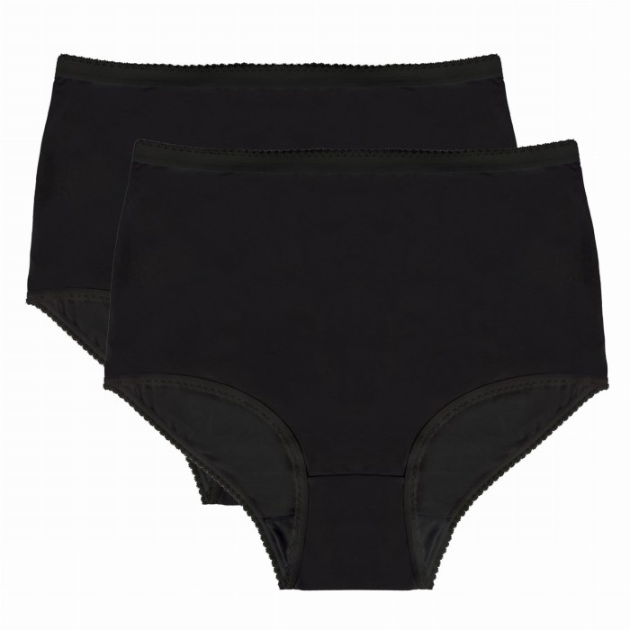 Bielizna damska wysoki stan, Captain Mike kolor czarny 2 szt
