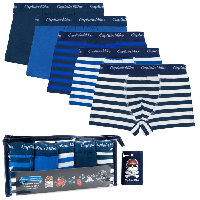 Bokserki dziecięce Captain Mike, 5 pack mix kolor paski