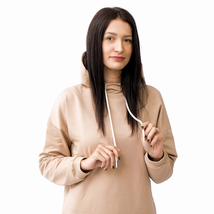 Bluza damska z kapturem beżowa Captain Mike®