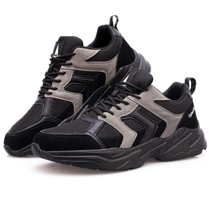 Sneakersy, buty sportowe męskie ,Captain Mike , czarne , modne, wygodne, na lato , na wiosnę, komfortowe, ponadczasowy model, klasyczne,  na jesień
