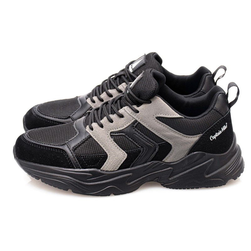 Sneakersy, buty sportowe męskie ,Captain Mike , czarne , modne, wygodne, na lato , na wiosnę, komfortowe, ponadczasowy model, klasyczne,  na jesień