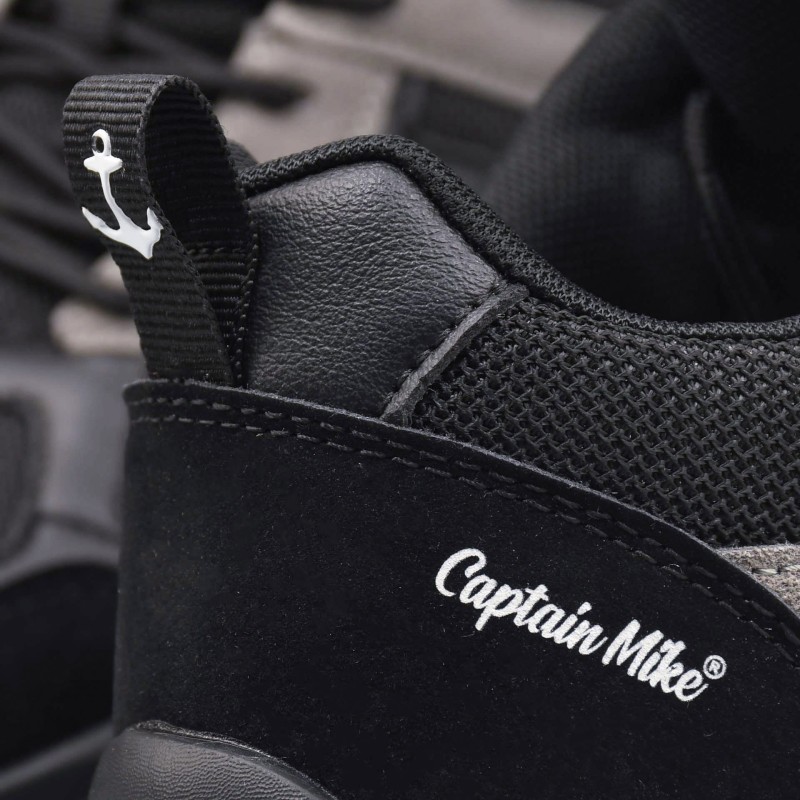 Sneakersy, buty sportowe męskie ,Captain Mike , czarne , modne, wygodne, na lato , na wiosnę, komfortowe, ponadczasowy model, klasyczne,  na jesień