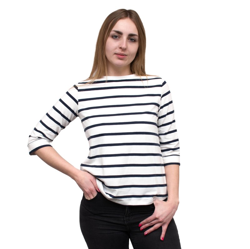 bluzka, koszulka, bawełniana, w paski, w pasy, 3/4 rękaw, modna, wygodna, przyjemna w dotyku, na różne okazje, biało czarna