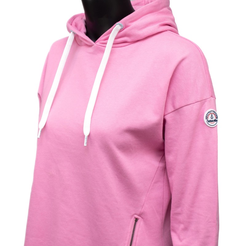 bluza damska, z kapturem, ozdobne zamki, beżowa, wygodna, modna, bawełniana, na różne okazje, różowa, luźny krój, komfortowa, pudrowy róż,