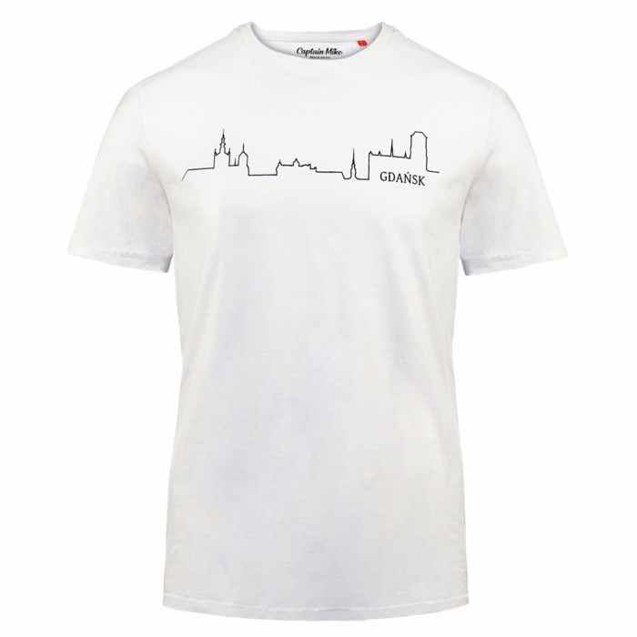 Koszulka bawełniana męska  T-shirt z nadrukiem Gdańsk Captain Mike® 