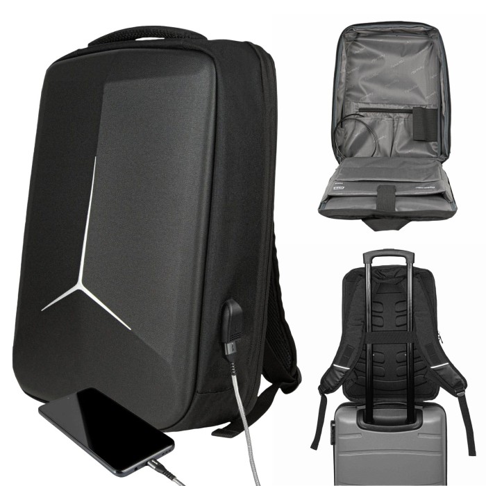 Plecak usztywniany torba na laptop, tablet z gniazdem USB Captain Mike 15,5 L