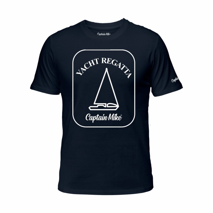 Koszulka męska bawełna turecka granatowa z nadrukiem, T-shirt Captain Mike