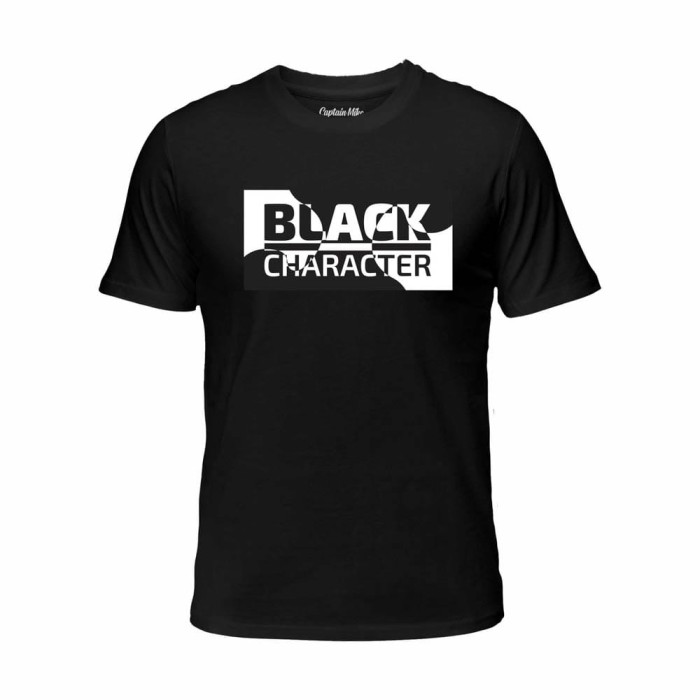Koszulka męska bawełna turecka czarna z nadrukiem, T-shirt Captain Mike