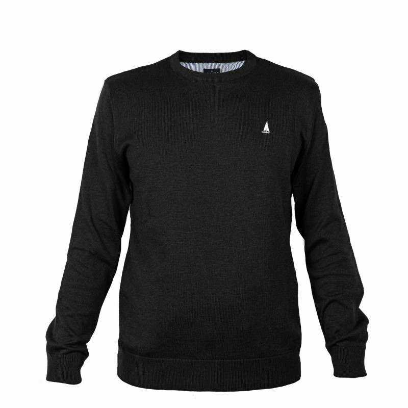 Sweter męski klasyczny czarny Captain Mike