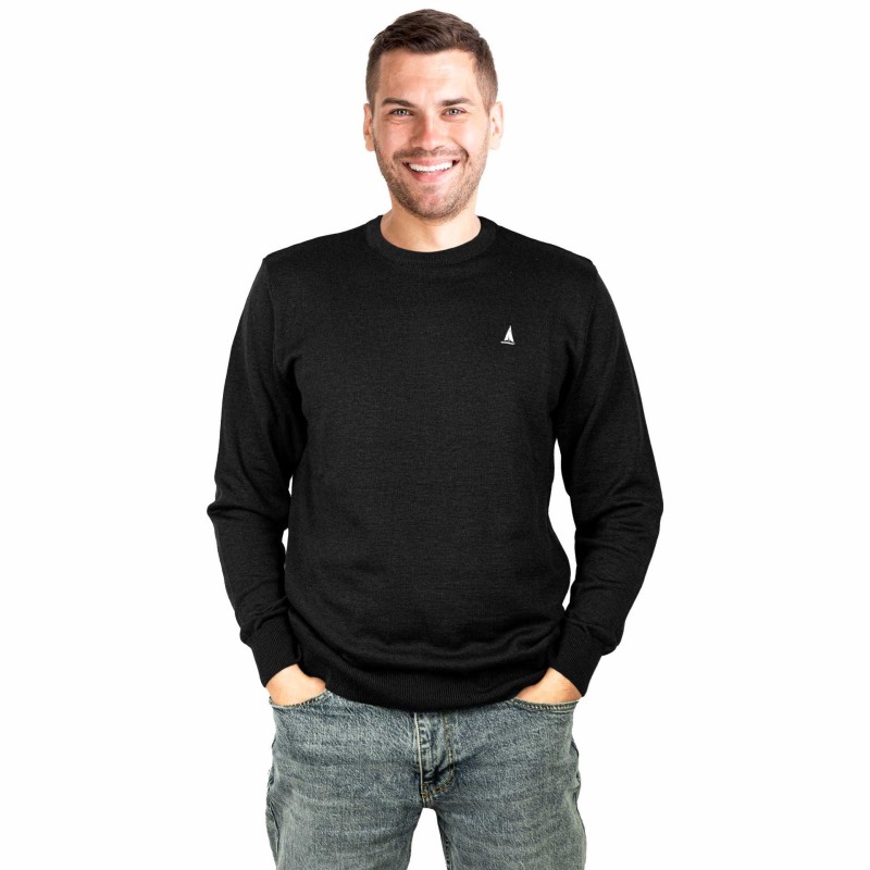 Sweter męski klasyczny czarny Captain Mike