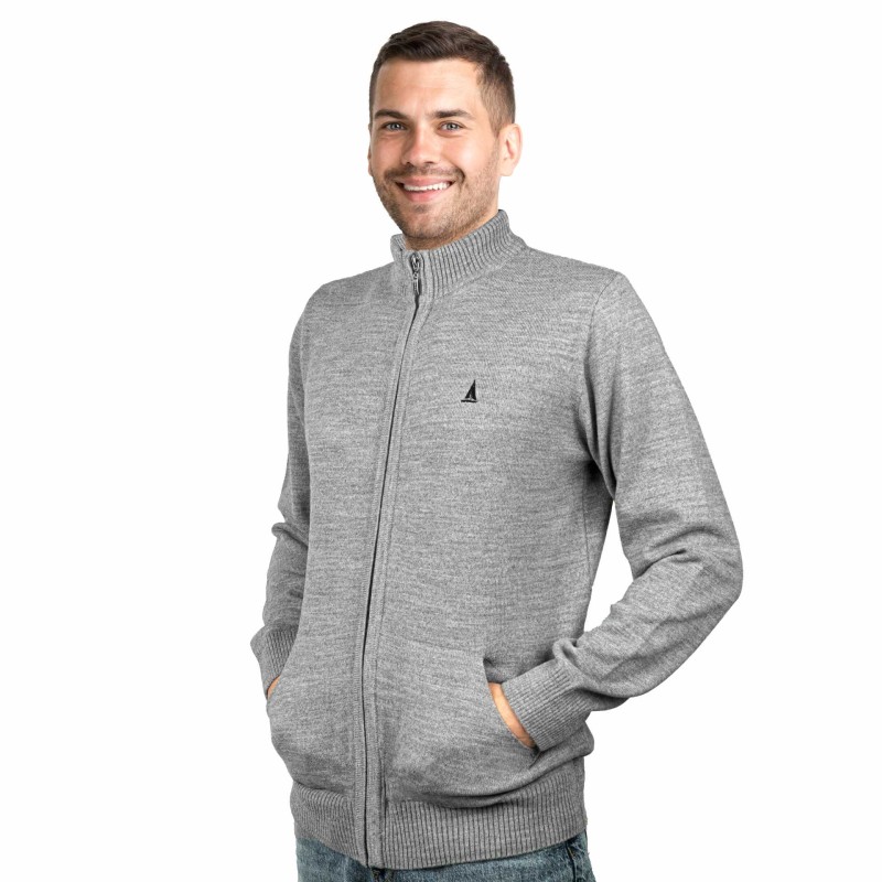 Sweter męski rozpinany szary Captain Mike