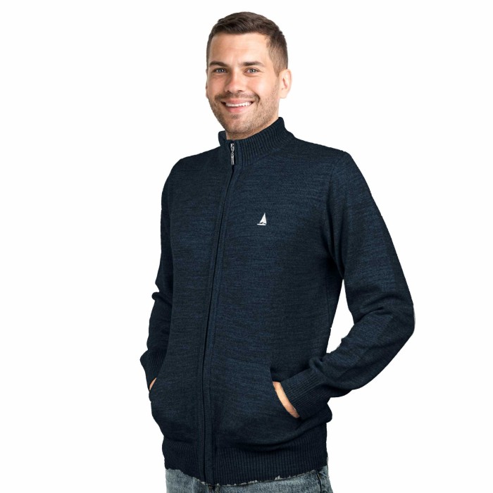 Sweter męski rozpinany czarny Captain Mike