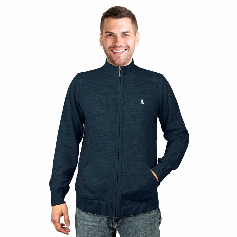 Sweter męski rozpinany czarny Captain Mike