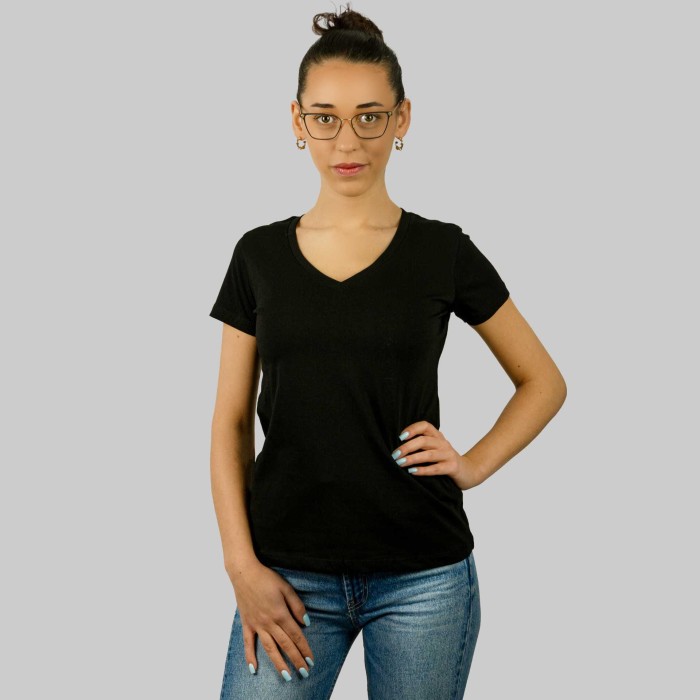 T-SHIRT damski koszulka Captain Mike Bawełniana V-neck