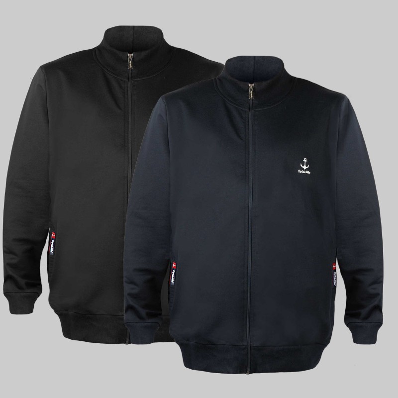 Bluza dresowa męska rozpinana czarna Captain Mike