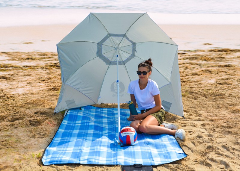 Parasol/namiot plażowy 2w1 z wentylacją 2m, UPF50+