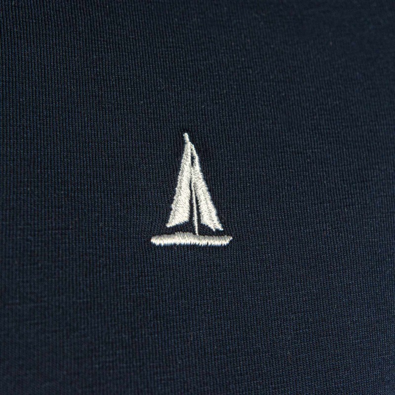 T-SHIRT damski koszulka granatowa z haftem Captain Mike Bawełniana