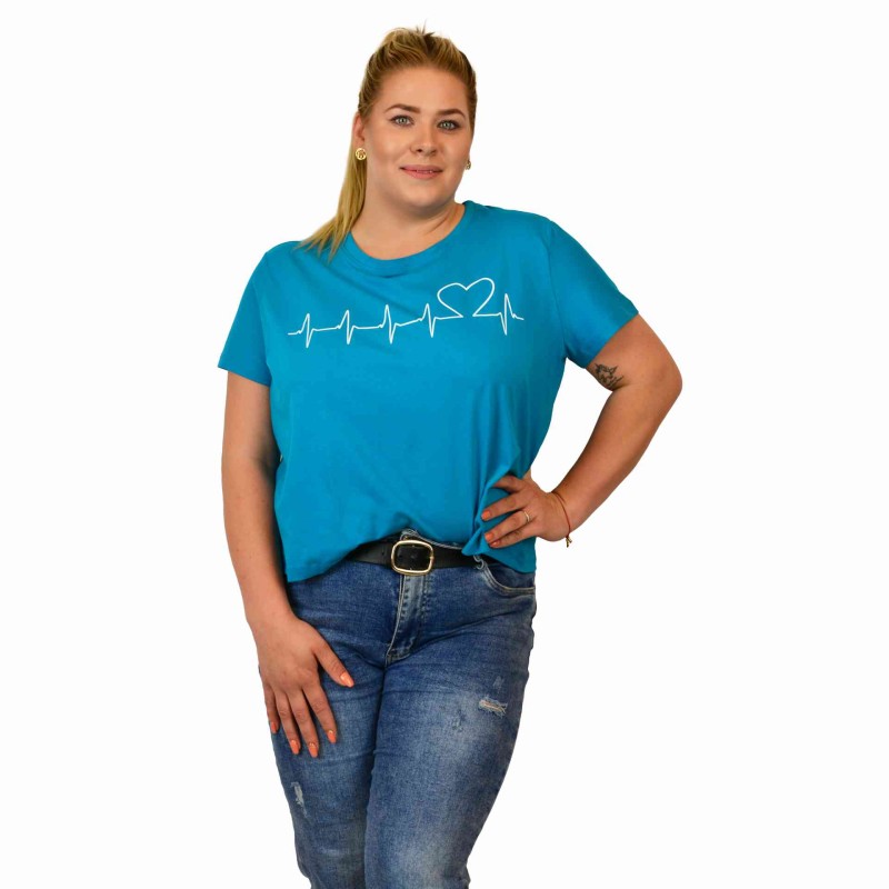T-SHIRT damski koszulka Captain Mike Bawełniana niebieska