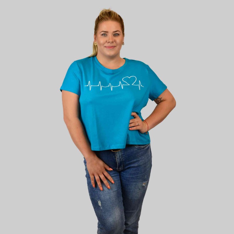 T-SHIRT damski koszulka Captain Mike Bawełniana niebieska