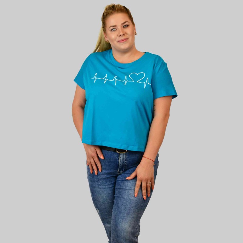 T-SHIRT damski koszulka Captain Mike Bawełniana niebieska