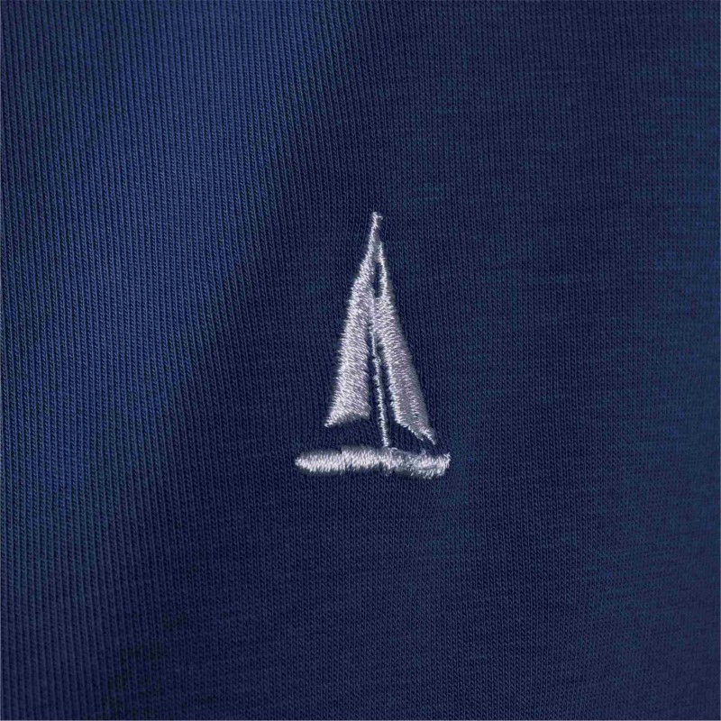 Długa bluza rozpinana damska z kapturem tunika granatowa Captain Mike