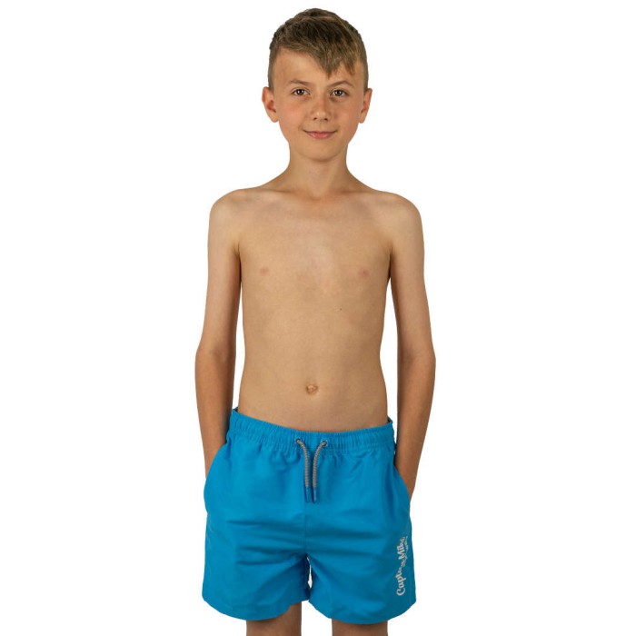 Szorty kąpielowe chłopięce szybkoschnące na plaże niebieskie Captain Mike
