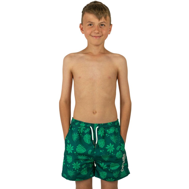 Szorty kąpielowe chłopięce szybkoschnące na plaże zielone Captain Mike