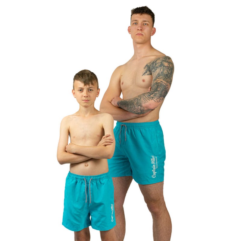 Szorty kąpielowe męskie szybkoschnące na plaże turkusowe Captain Mike