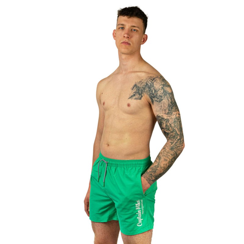 Szorty kąpielowe męskie szybkoschnące na plaże zielone Captain Mike