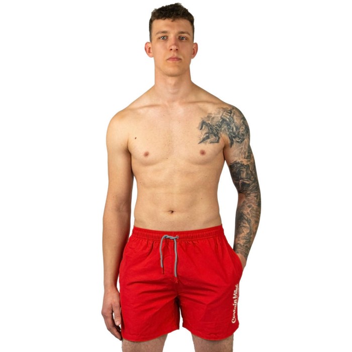 Szorty kąpielowe męskie szybkoschnące na plaże czerwone Captain Mike