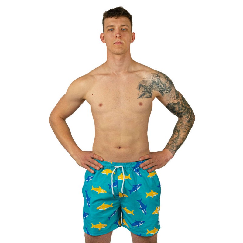 Szorty kąpielowe męskie szybkoschnące na plaże turkusowe Captain Mike