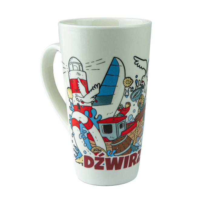 Duży kubek ceramiczny DŹWIRZYNO pamiątka znad morza prezent Captain Mike