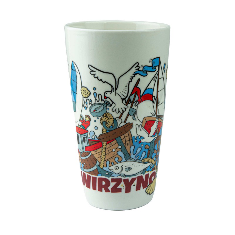 Duży kubek ceramiczny DŹWIRZYNO pamiątka znad morza prezent Captain Mike