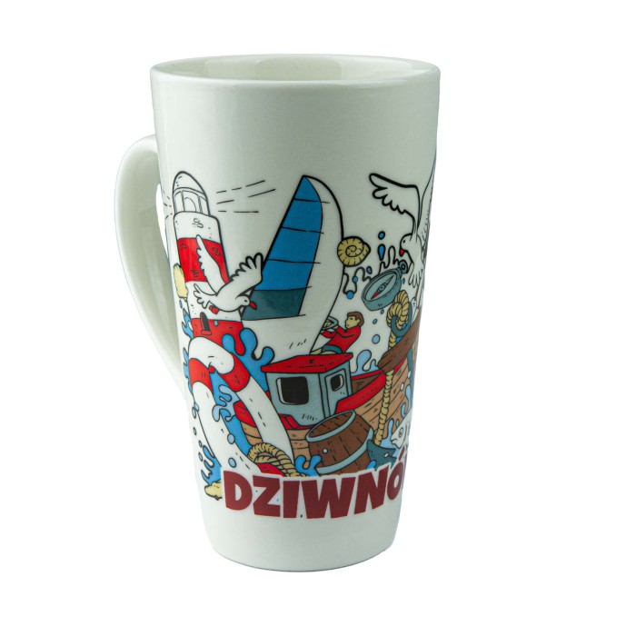Duży kubek ceramiczny DZIWNÓWEK pamiątka znad morza prezent Captain Mike