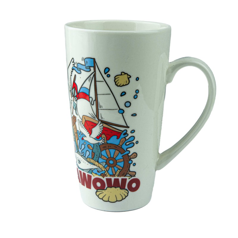 Duży kubek ceramiczny WŁADYSŁAWOWO pamiątka znad morza prezent Captain Mike