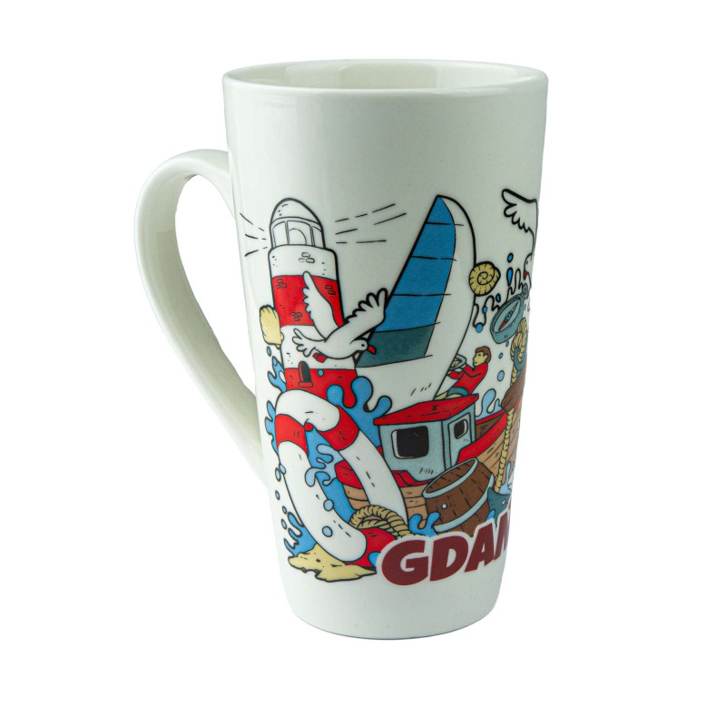 Duży kubek ceramiczny GDAŃSK pamiątka znad morza prezent Captain Mike