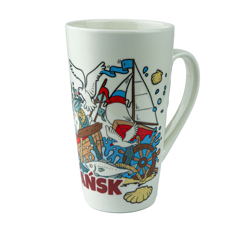 Duży kubek ceramiczny GDAŃSK pamiątka znad morza prezent Captain Mike