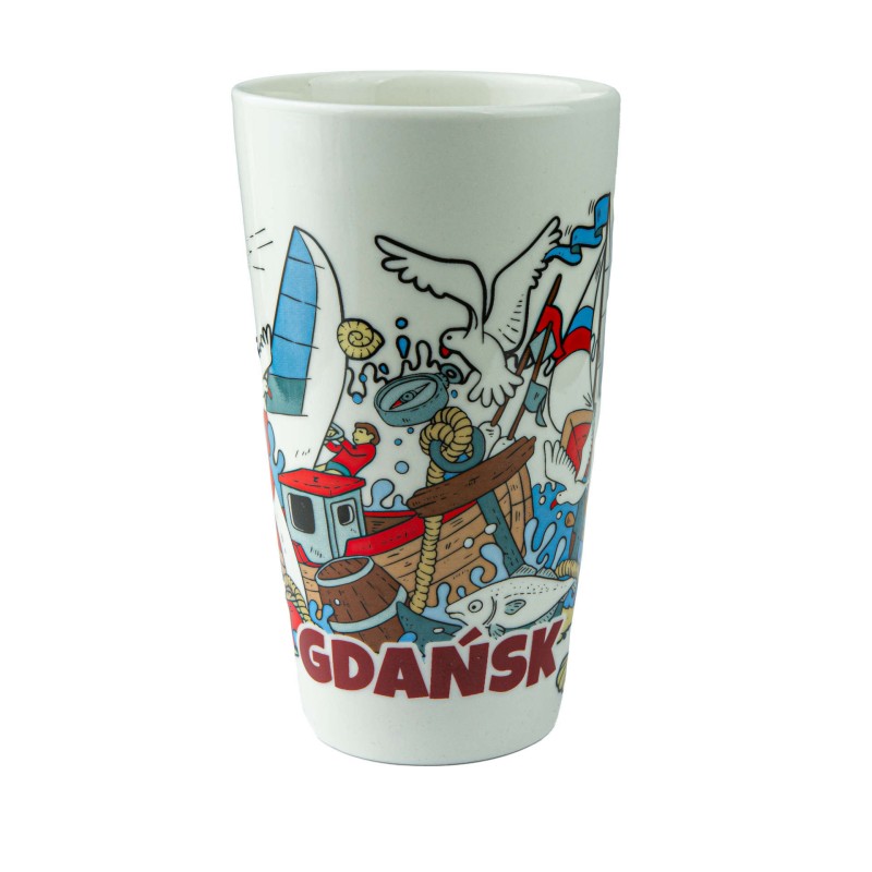 Duży kubek ceramiczny GDAŃSK pamiątka znad morza prezent Captain Mike