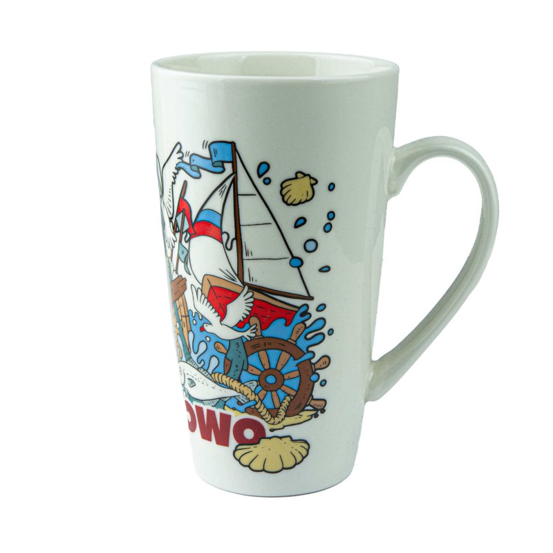 Duży kubek ceramiczny GRZYBOWO pamiątka znad morza prezent Captain Mike