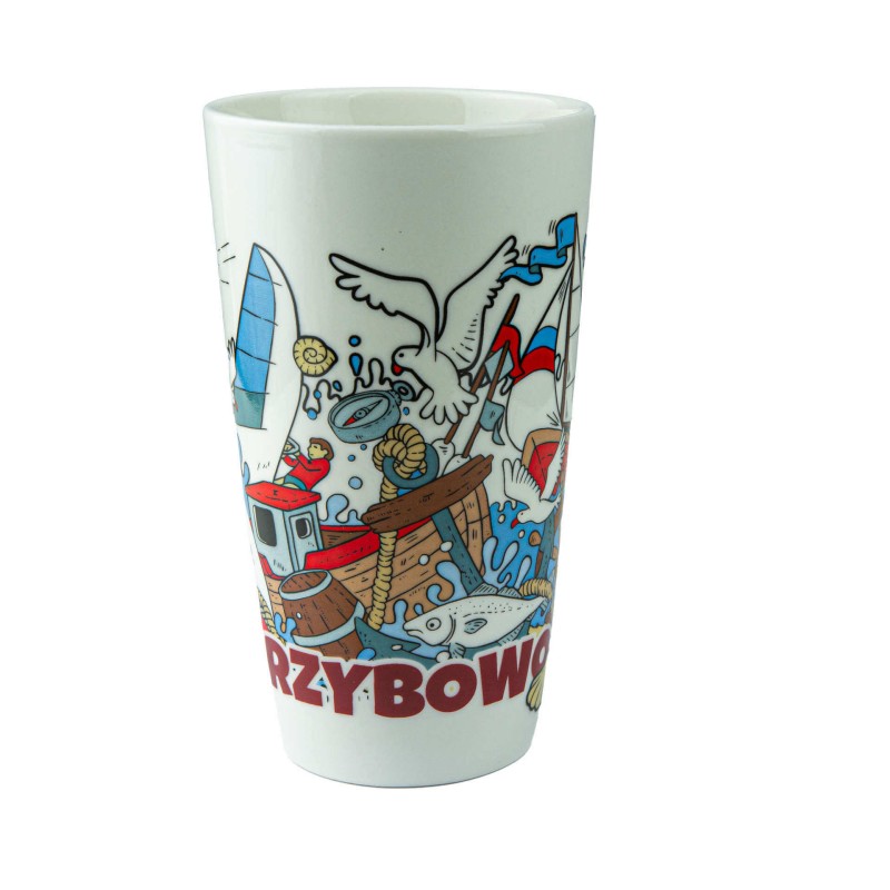 Duży kubek ceramiczny GRZYBOWO pamiątka znad morza prezent Captain Mike