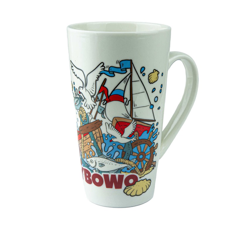 Duży kubek ceramiczny GRZYBOWO pamiątka znad morza prezent Captain Mike