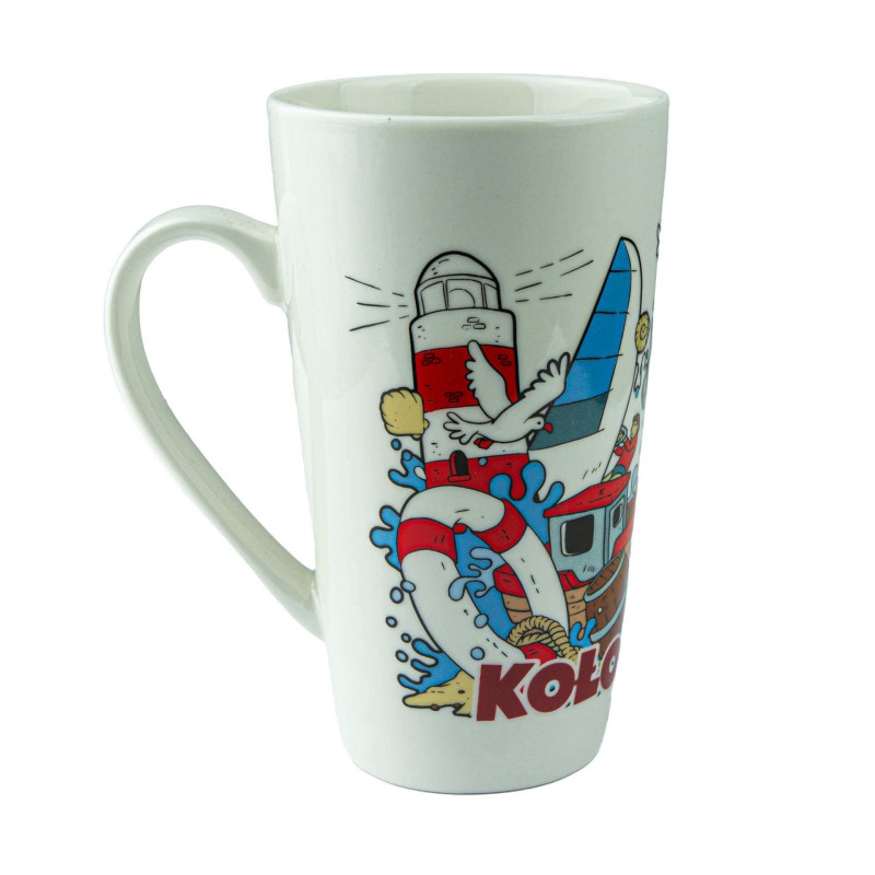 Duży kubek ceramiczny KOŁOBRZEG pamiątka znad morza prezent Captain Mike