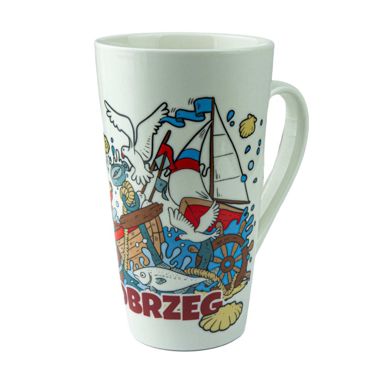 Duży kubek ceramiczny KOŁOBRZEG pamiątka znad morza prezent Captain Mike
