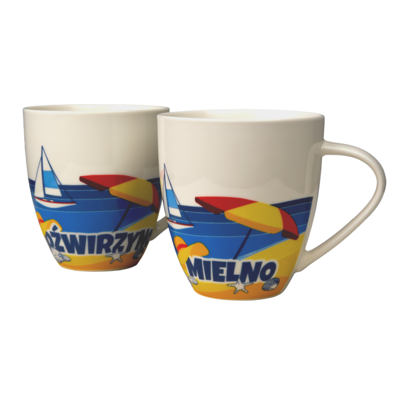 Duży kubek ceramiczny MIELNO pamiątka znad morza prezent Captain Mike