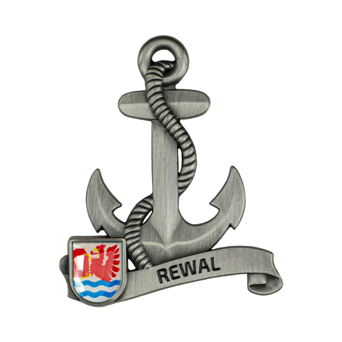 Magnes metalowy kotwica pamiątka Rewal Captain Mike