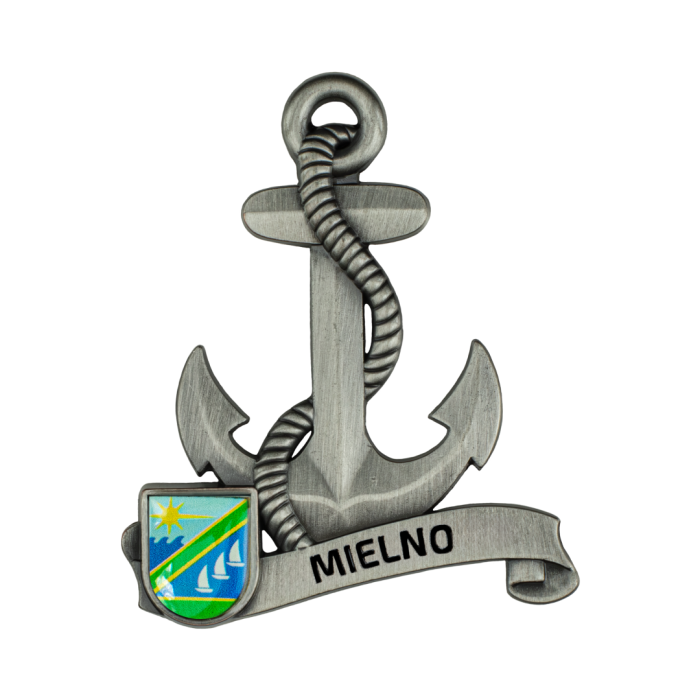 Magnes metalowy kotwica pamiątka Mielno Captain Mike