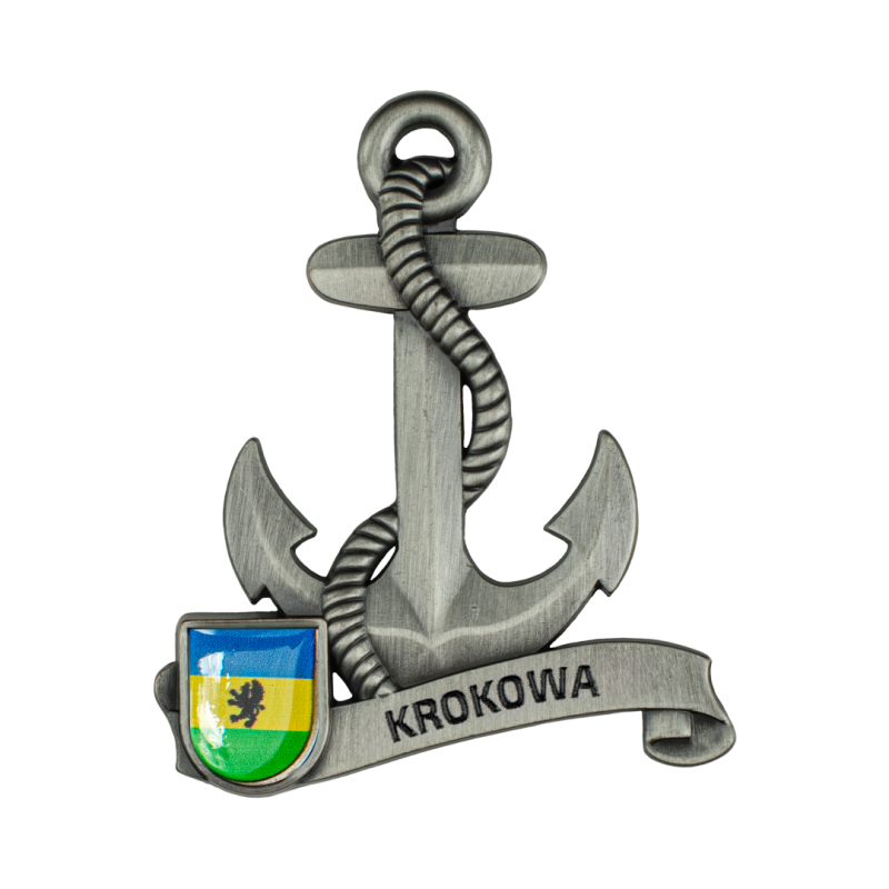 Magnes metalowy kotwica pamiątka Krokowa Captain Mike