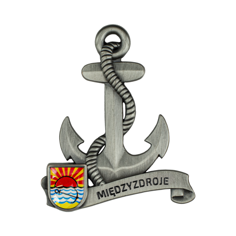 Magnes metalowy kotwica pamiątka Międzyzdroje Captain Mike