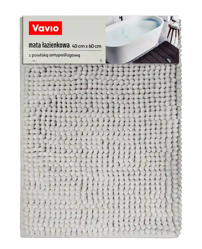 Mata łazienkowa z antypoślizgową powłoką 40x60cm, szary 1300 GSM